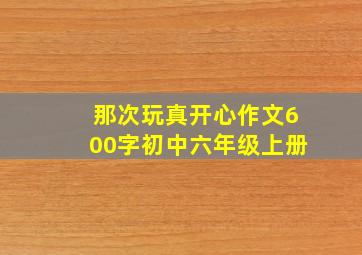 那次玩真开心作文600字初中六年级上册