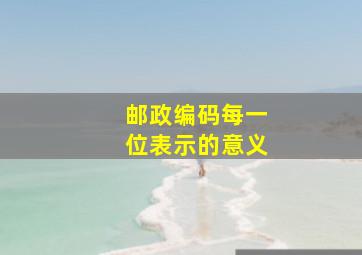 邮政编码每一位表示的意义