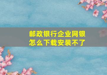 邮政银行企业网银怎么下载安装不了