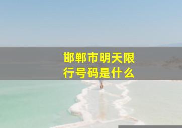 邯郸市明天限行号码是什么