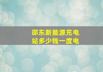 邵东新能源充电站多少钱一度电