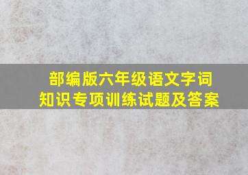 部编版六年级语文字词知识专项训练试题及答案