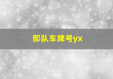 部队车牌号yx