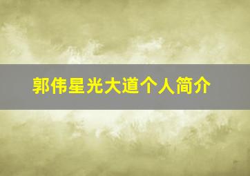 郭伟星光大道个人简介