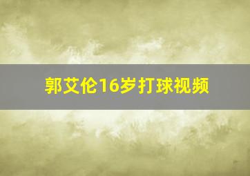 郭艾伦16岁打球视频