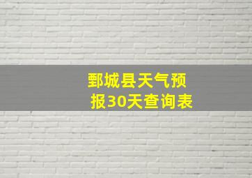 鄄城县天气预报30天查询表