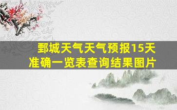 鄄城天气天气预报15天准确一览表查询结果图片