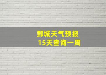 鄄城天气预报15天查询一周