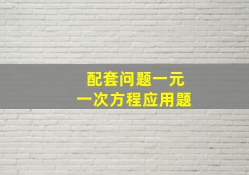 配套问题一元一次方程应用题