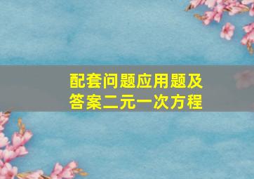 配套问题应用题及答案二元一次方程