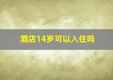 酒店14岁可以入住吗