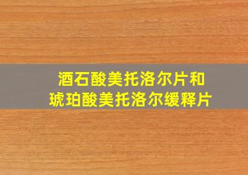 酒石酸美托洛尔片和琥珀酸美托洛尔缓释片