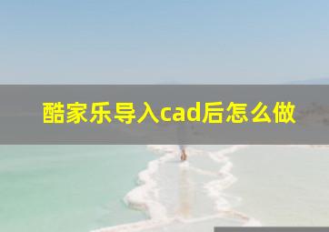 酷家乐导入cad后怎么做