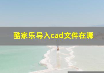 酷家乐导入cad文件在哪