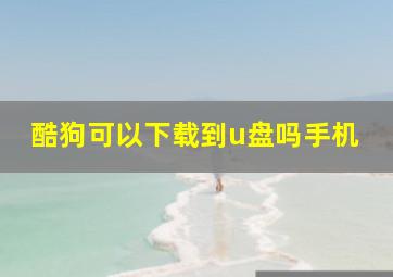 酷狗可以下载到u盘吗手机