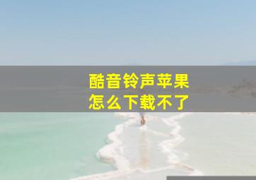 酷音铃声苹果怎么下载不了