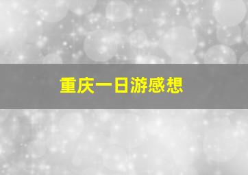 重庆一日游感想