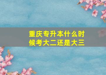 重庆专升本什么时候考大二还是大三