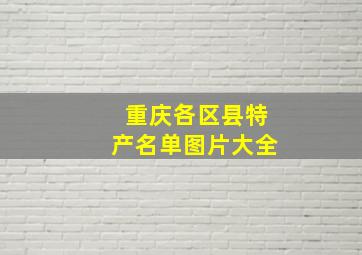 重庆各区县特产名单图片大全