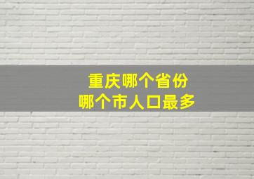 重庆哪个省份哪个市人口最多