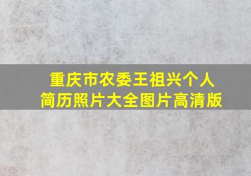 重庆市农委王祖兴个人简历照片大全图片高清版