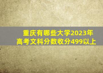 重庆有哪些大学2023年高考文科分数收分499以上