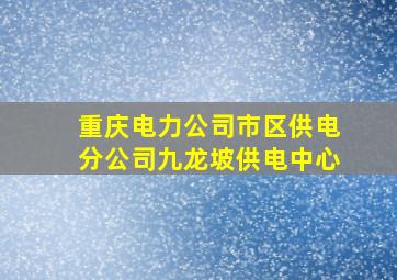 重庆电力公司市区供电分公司九龙坡供电中心