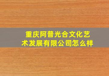 重庆阿普光合文化艺术发展有限公司怎么样