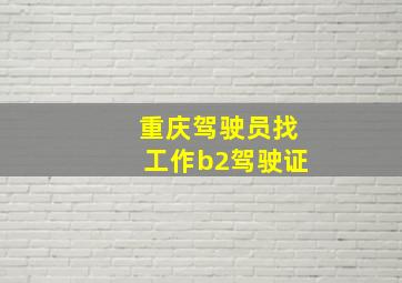 重庆驾驶员找工作b2驾驶证