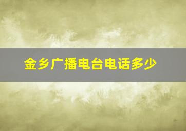 金乡广播电台电话多少