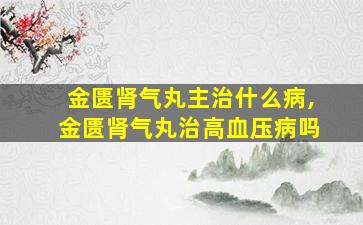 金匮肾气丸主治什么病,金匮肾气丸治高血压病吗