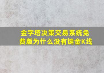 金字塔决策交易系统免费版为什么没有键金K线