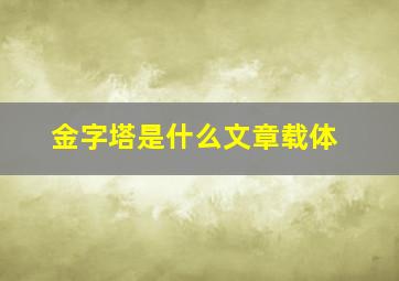 金字塔是什么文章载体