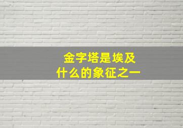 金字塔是埃及什么的象征之一