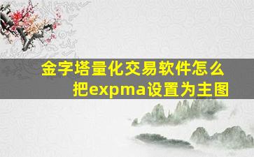 金字塔量化交易软件怎么把expma设置为主图