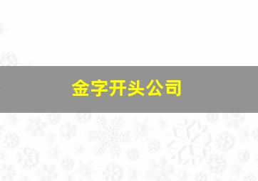 金字开头公司