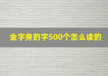 金字旁的字500个怎么读的