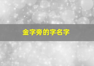 金字旁的字名字