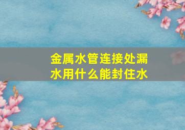 金属水管连接处漏水用什么能封住水