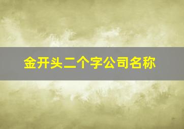 金开头二个字公司名称