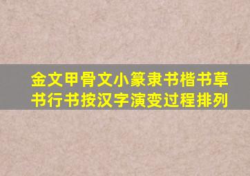 金文甲骨文小篆隶书楷书草书行书按汉字演变过程排列