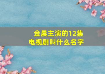 金晨主演的12集电视剧叫什么名字