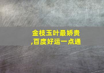 金枝玉叶最娇贵,百度好运一点通