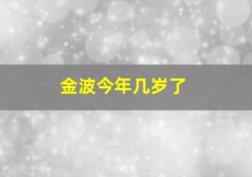 金波今年几岁了