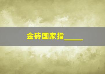 金砖国家指_____