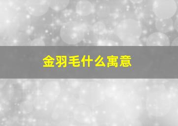 金羽毛什么寓意