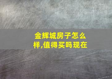 金辉城房子怎么样,值得买吗现在