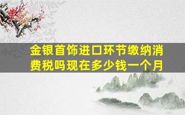 金银首饰进口环节缴纳消费税吗现在多少钱一个月