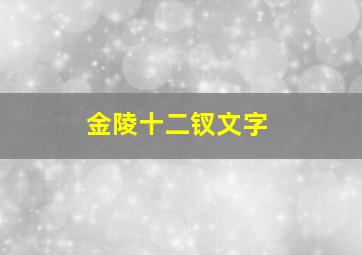 金陵十二钗文字