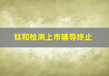 钛和检测上市辅导终止